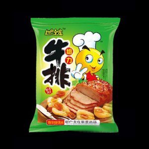 趙戶(hù)全莊給力牛排膨化食品綠
