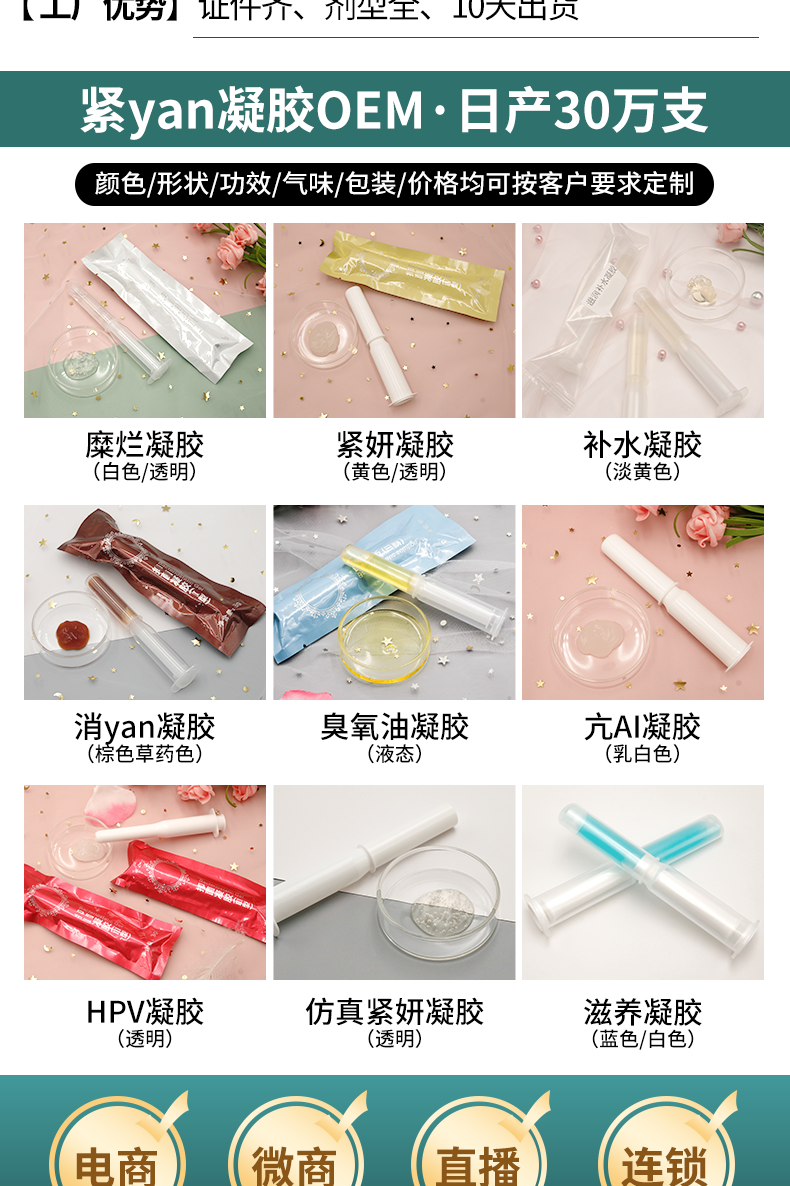 縮陰緊致凝膠貼牌代加工-縮陰緊致凝膠oem代加工生產基地