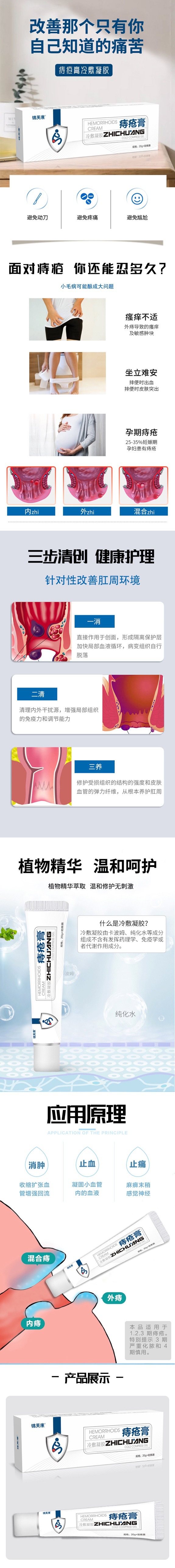 痔瘡膏消肉球痔瘡凝膠內外混庤斷痔膏栓肛門瘙癢苗方專業貼牌定制