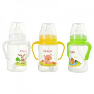 寬口徑PP奶瓶240ml300ml330ml帶手柄吸管批發奶瓶可OEM/ODM代工