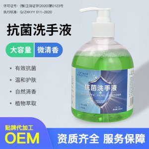 成人抑菌泡沫洗手液500ML家庭裝消毒液代加工貼牌OEM/ODM