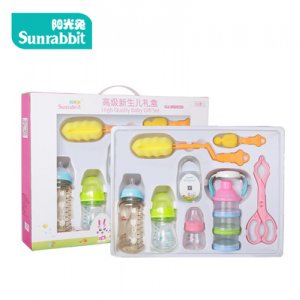 陽光兔新生玻璃奶瓶初生用品大全防脹氣寬口可OEM/ODM代工