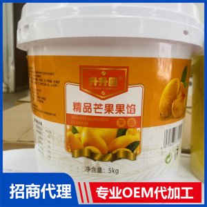升升園精品芒果果餡果醬5kg桶裝 果醬OEM貼牌代工 罐頭果醬代工源頭廠家