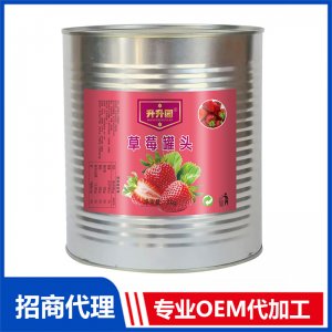 升升園草莓罐頭3kg水果罐頭OEM貼牌加工 罐頭代工源頭廠家