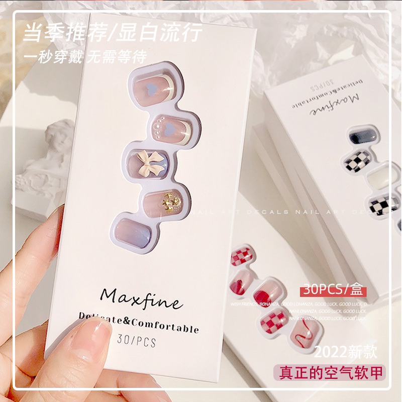 穿戴甲新款美甲片批發指甲貼片溫精靈飾品成品手工穿戴甲A