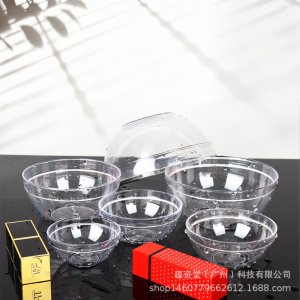 廠家批發(fā)加厚耐磨亞克力美容碗1號直徑6cm調(diào)膜碗套裝透明白面膜碗