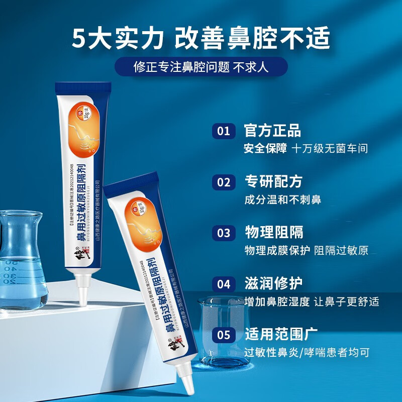 修正鼻用過敏原阻隔劑成人鼻癢鼻塞花粉塵哮喘抗鼻腔鼻炎凝膠OEM代加工