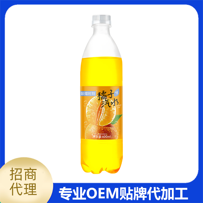 橘子味汽水600ml廠家批發(fā) 果味汽水飲料OEM定制代加工