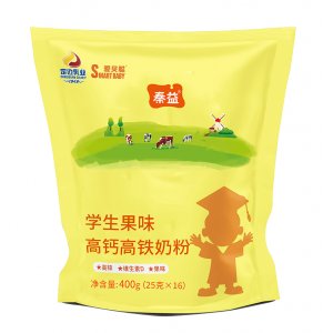 秦益學(xué)生果味高鈣高鐵奶粉 400克OEM/ODM貼牌代加工批發(fā)定制源頭廠家
