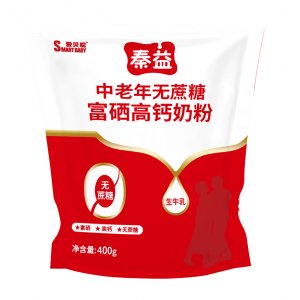 秦益中老年無蔗糖富硒高鈣奶粉 400克OEM/ODM貼牌代加工批發(fā)定制源頭廠家