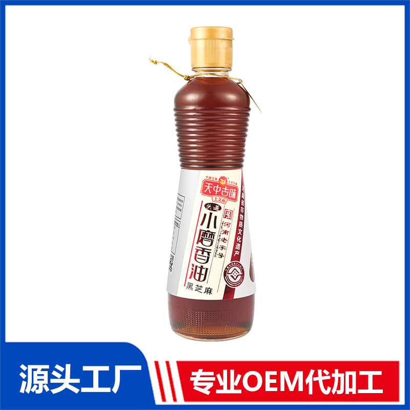 385ml小磨黑芝麻油現貨批發一件代發 小磨香油芝麻油調和油支持定制OEM代工