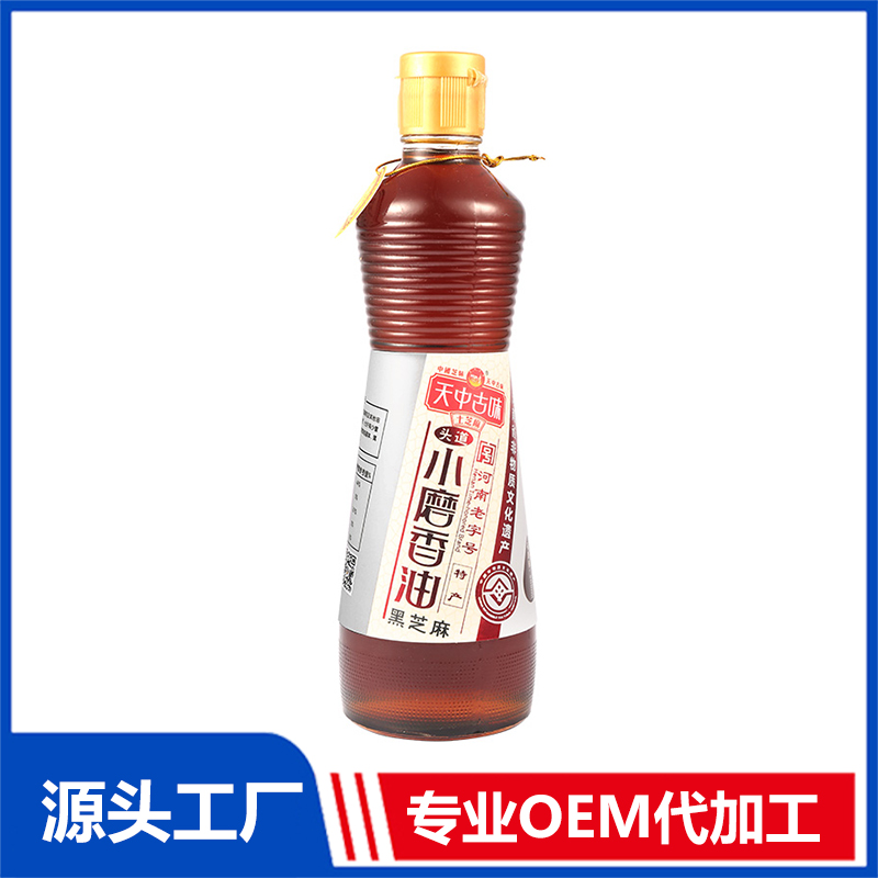 小磨黑芝麻油500ml現貨批發一件代發 小磨香油芝麻油調和油支持定制OEM代工