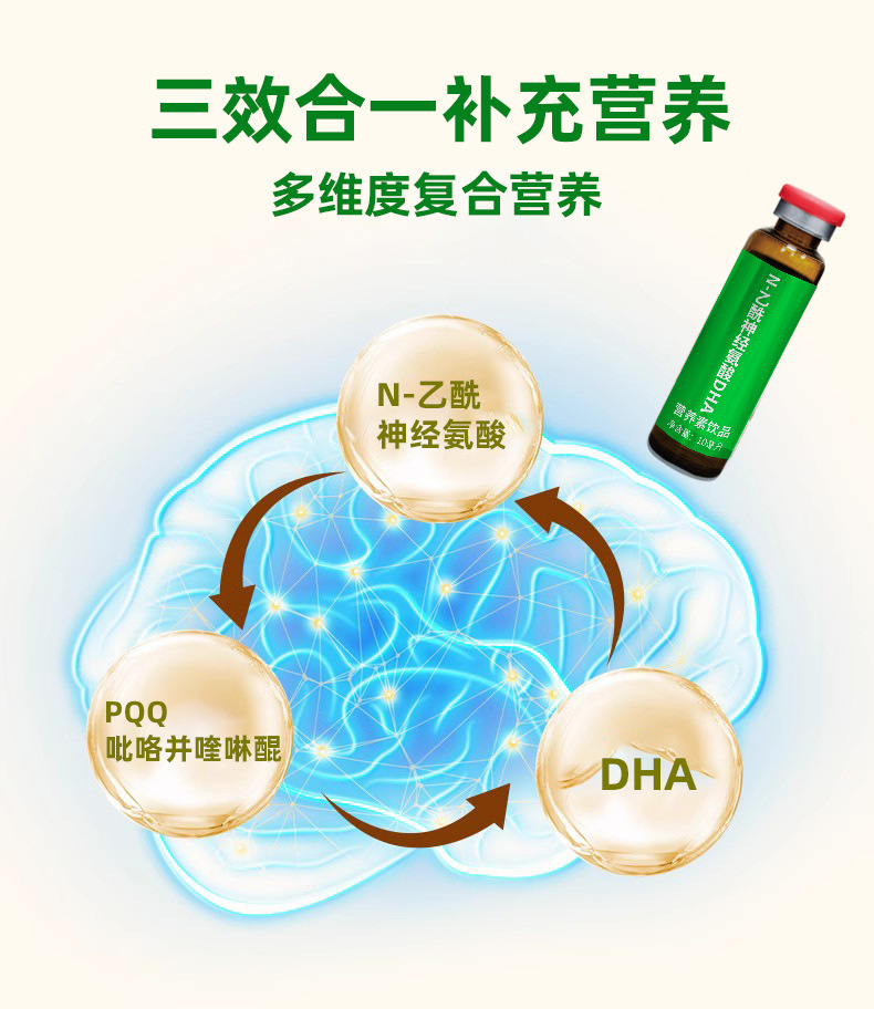 N-乙酰神經氨酸口服液DHA核桃肽營養素飲品學生成長貼牌定制代工