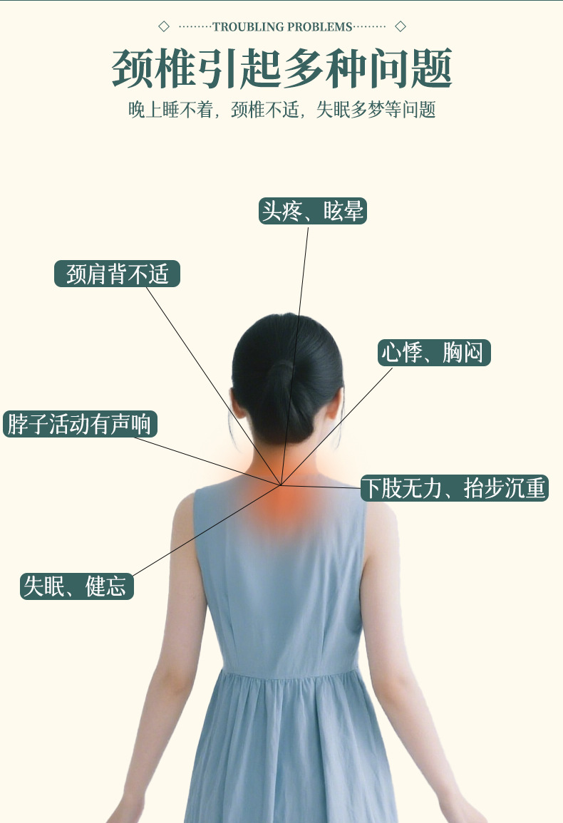 電加熱宮廷枕艾草頸椎熱敷枕宮廷枕可控溫艾灸按摩絨面理療艾草枕