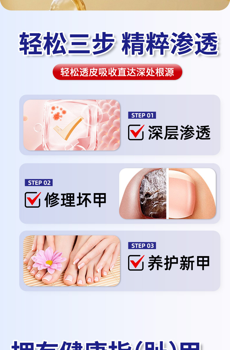 國藥世家灰甲貼修復貼護理腳趾甲軟甲嵌甲增厚型亮甲溝修護貼