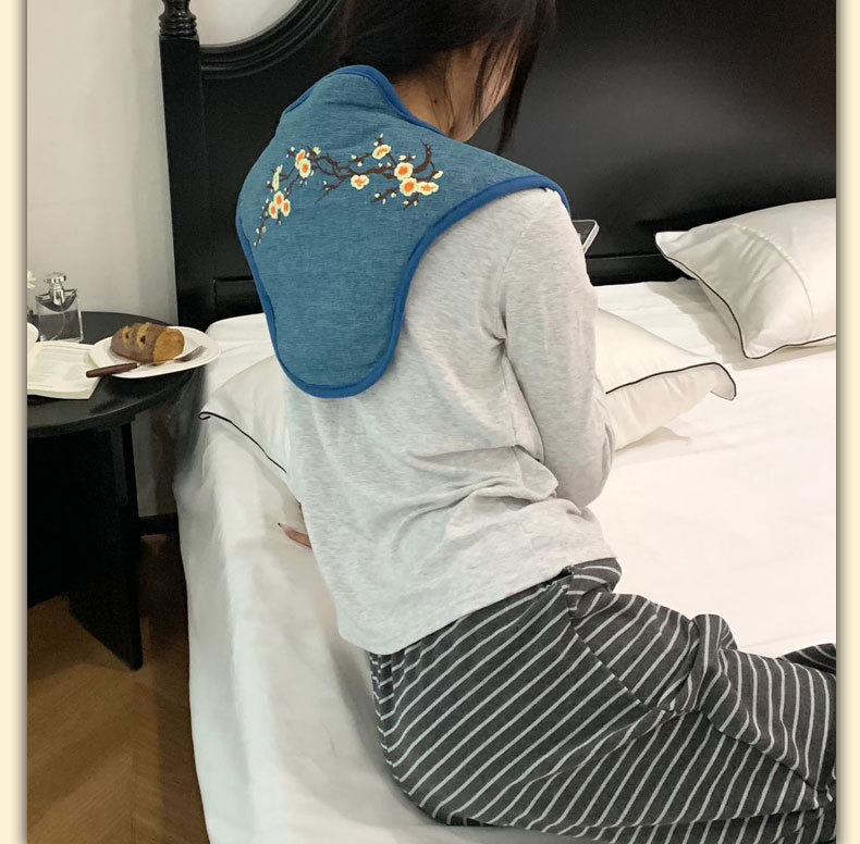 電加熱海鹽肩頸寶護肩保暖艾草熱敷包頸椎專用理療袋艾絨熱敷披肩