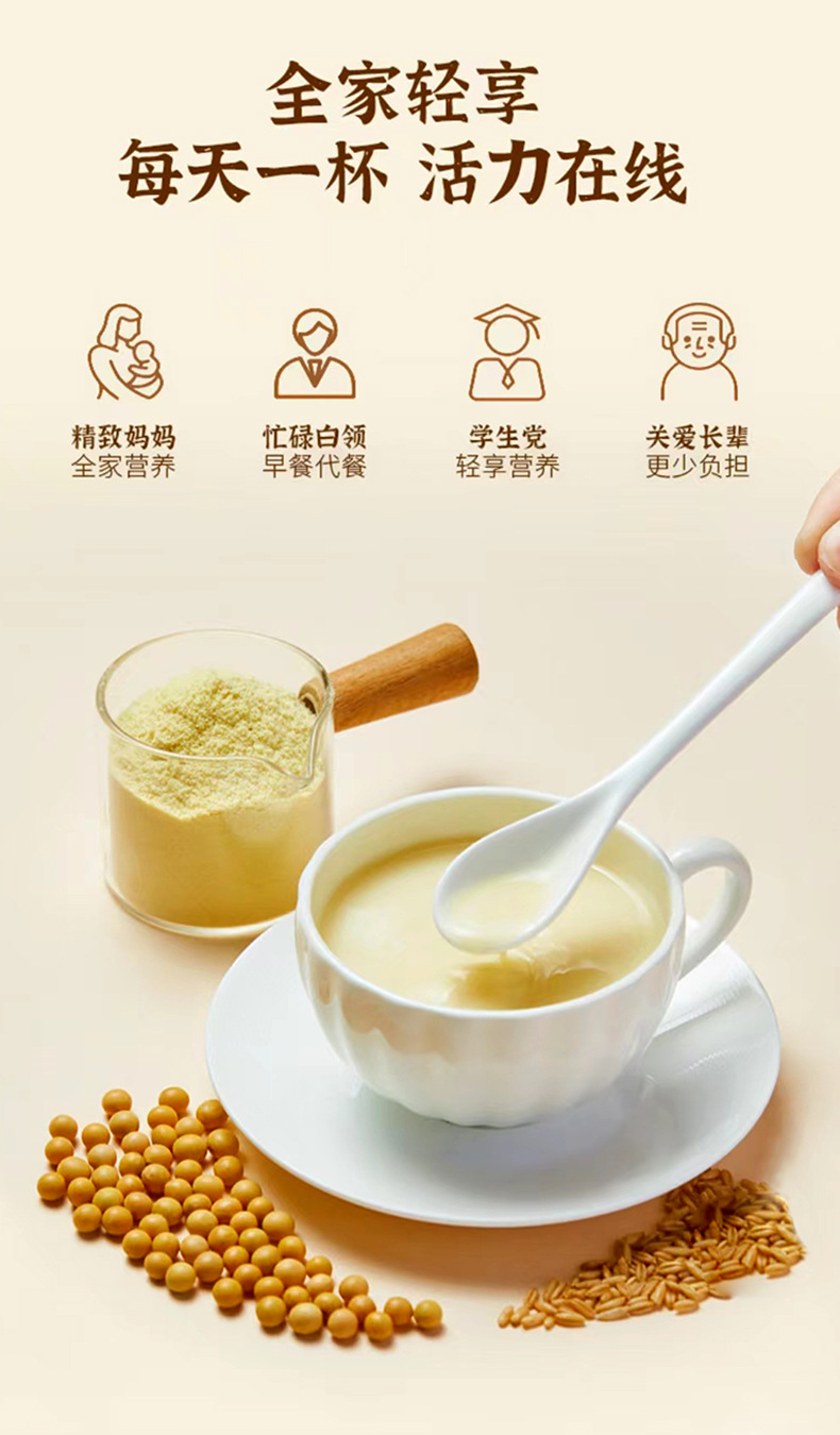 黃芪黨參豆?jié){粉營養(yǎng)早餐代餐粉便攜獨(dú)立包裝速溶沖飲豆奶粉貼牌