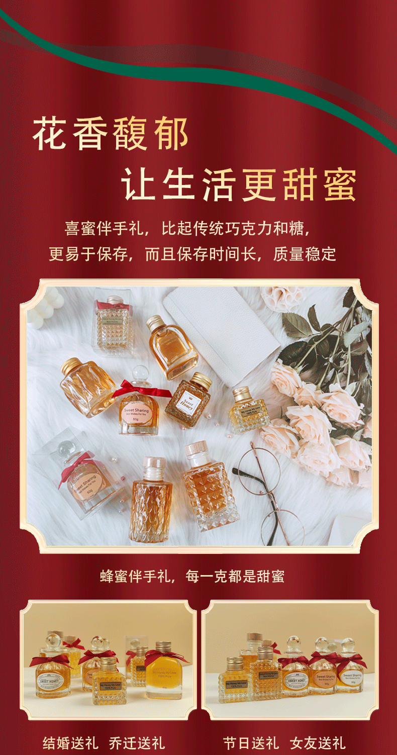 【喜蜜】蜂蜜伴手禮婚禮創(chuàng)意回禮結(jié)婚生日節(jié)日禮品源頭廠家蜂巢蜜