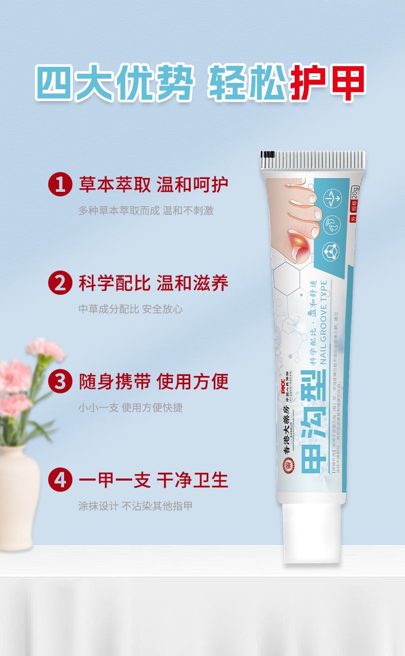 香港大藥房甲溝寧膏亮灰甲凈指甲增厚軟脫甲膏甲溝焱灰甲康護理膏