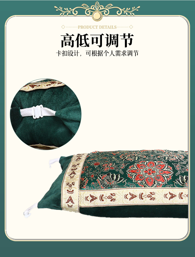電加熱宮廷枕艾草頸椎熱敷枕宮廷枕可控溫艾灸按摩絨面理療艾草枕