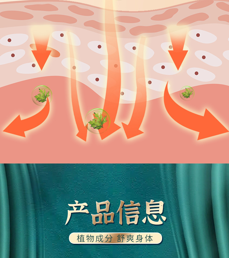 艾草溫灸貼膝蓋貼彈力布膏藥貼頸肩腰貼艾灸源頭廠家氨糖軟骨素貼
