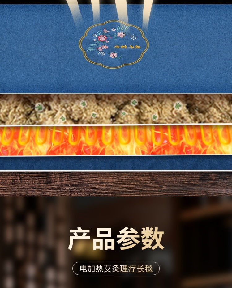 電加熱艾灸毯艾絨床墊艾草褥子熱敷艾灸毯家用艾絨毯廠家批發溫灸