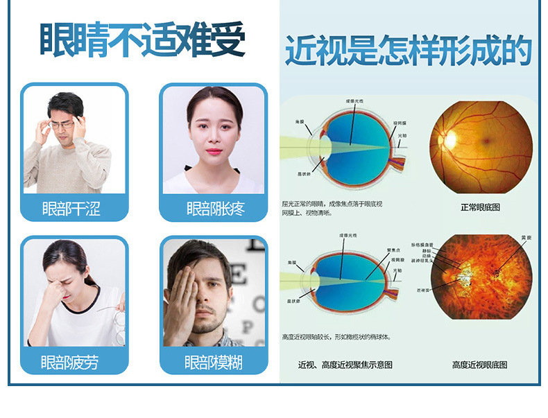 雪槐決明子抑菌液藍(lán)莓葉黃素滴眼液緩解眼疲勞眼干澀視力模糊明目