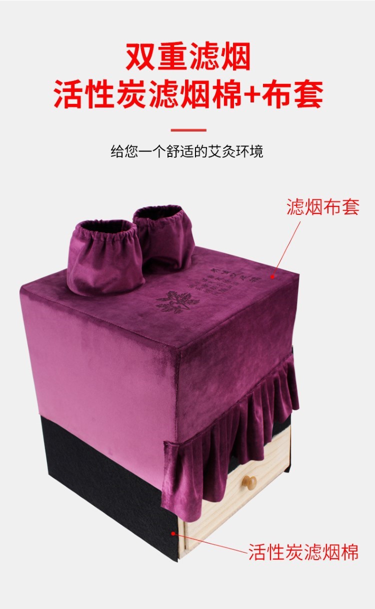 家用濾煙艾灸盒足療器艾灸熏蒸儀器熏腳底木制足灸箱養生館